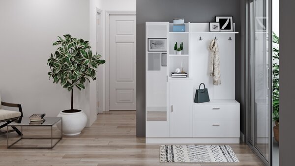 Předsíňová stěna Houseland Lunar bílá