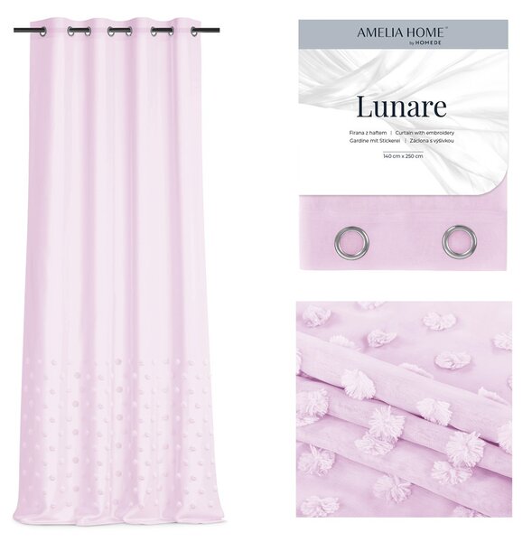 Záclona AmeliaHome Lunare II růžová
