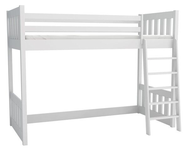 Dětská vyvýšená postel z masivu borovice ALVIN - 180x80 cm - BÍLÁ