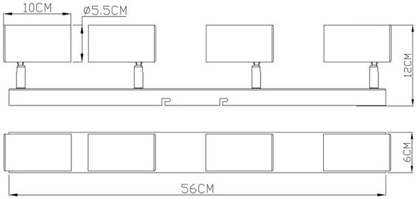 Globo Lighting Robby stropní světlo 4x35 W černá-chrom 57911-4B