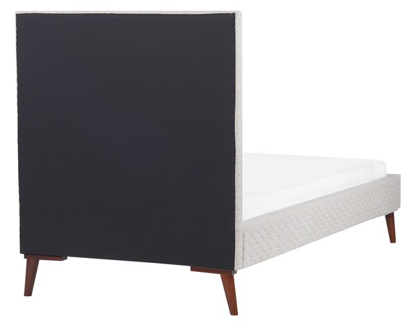 Postel Umělý samet BAYONNE 90 x 200 cm Krémově bílá