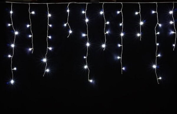 Vnitřní LED vánoční závěs - studená bílá, 8 programů, 3m, 100 LED, propojovatelný