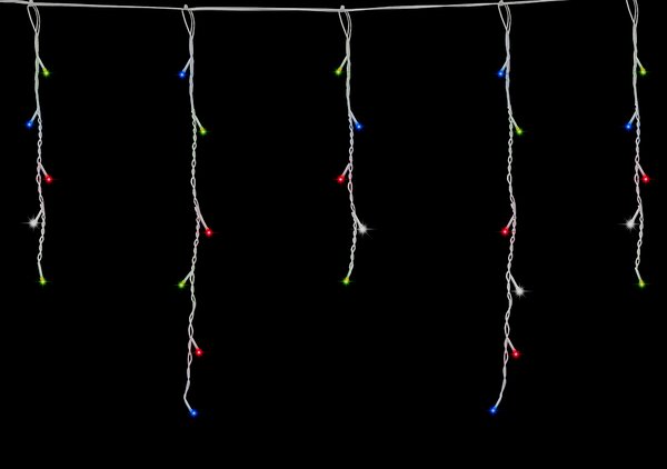 Vnitřní LED vánoční závěs - různobarevná, 8 programů, 3m, 100 LED, propojovatelný