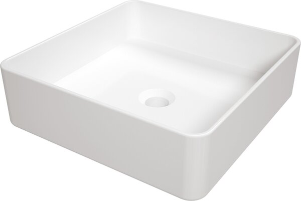 Deante Square umyvadlo 40.5x40.5 cm čtvercový na pult bílá lesk CGS_6U4S
