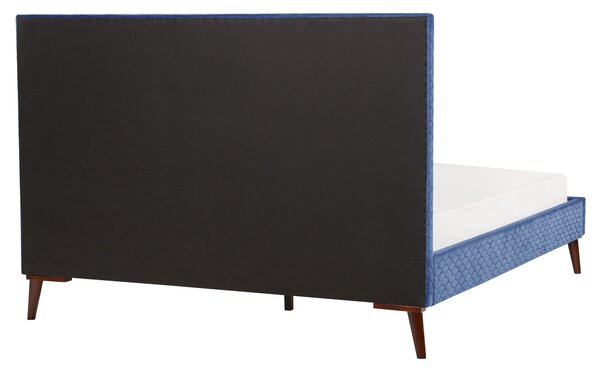 Postel Umělý samet BAYONNE 180 x 200 cm Modrá