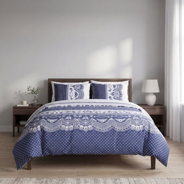 Kvalitex Ložní bavlněné povlečení CANZONE modré 1x 140/200, 1x 70/90cm