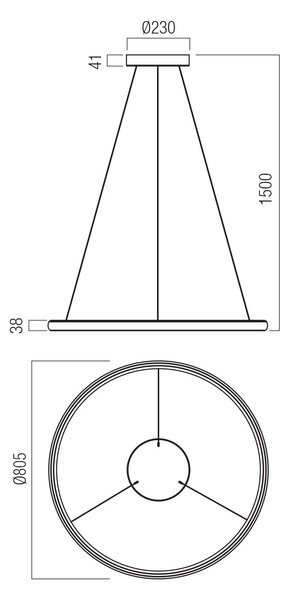 Redo Závěsné LED svítidlo VANCE, 2x45W, Ø 805 mm Barva: Bílá
