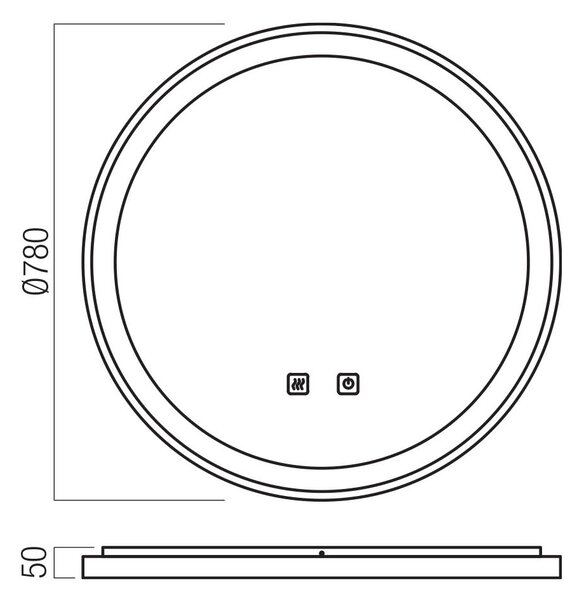 Redo Nástěnné LED zrcadlo VANITY, 48W, Ø 780 mm, CCT switch 3000-6000K, IP44 Barva: Bílá