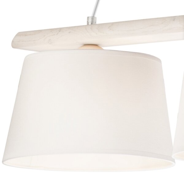 Lustr na lanku AIDA 3xE27/60W/230V pr. 25 cm dub/bílá