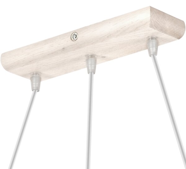 Lustr na lanku AIDA 3xE27/60W/230V pr. 25 cm dub/bílá