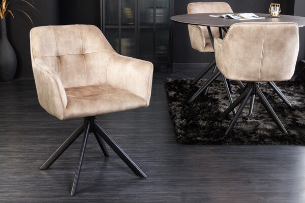 2SET jídelní židle LOFT II šampaňská samet otočná Nábytek | Jídelní prostory | Jídelní židle | Křesložidle