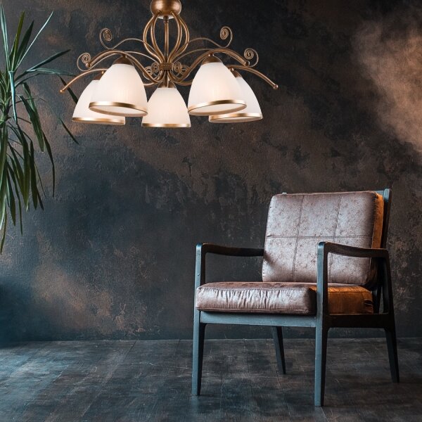 Brilagi - LED Lustr na řetězu ANTICO 5xE27/60W/230V bronz patina