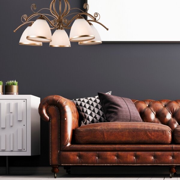 Brilagi - LED Lustr na řetězu ANTICO 5xE27/60W/230V bronz patina