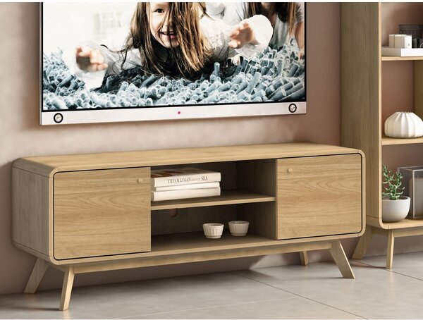 TV stolek v dekoru dubu v přírodní barvě 140x53 cm Cassie - Støraa
