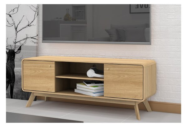 TV stolek v dekoru dubu v přírodní barvě 140x53 cm Cassie - Støraa