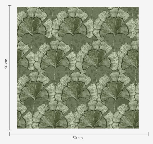 Tapety Grafický vzor s ginkgem v chladné zelené paletě, Tapety příroda, Tapety listy, a00709 : uwalls.cz