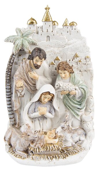 Vánoční antik dekorace Betlém - 16*9*24 cm