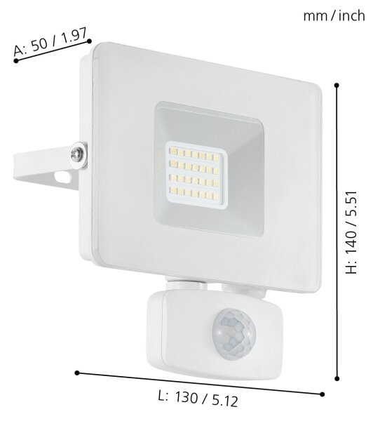 Eglo 33157 - LED reflektor se senzorem FAEDO 3 LED/20W/230V IP44