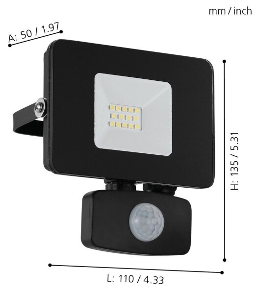 Eglo 97459 - LED Reflektor se senzorem FAEDO 3 LED/10W/230V IP44