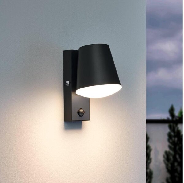 Eglo 97451 - Venkovní nástěnné svítidlo se senzorem CALDIERO 1xE27/10W/230V IP44