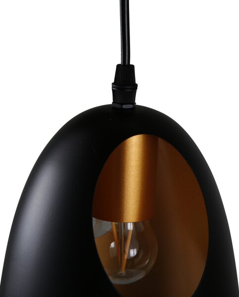 Černá designová závěsná lampa ELDA
