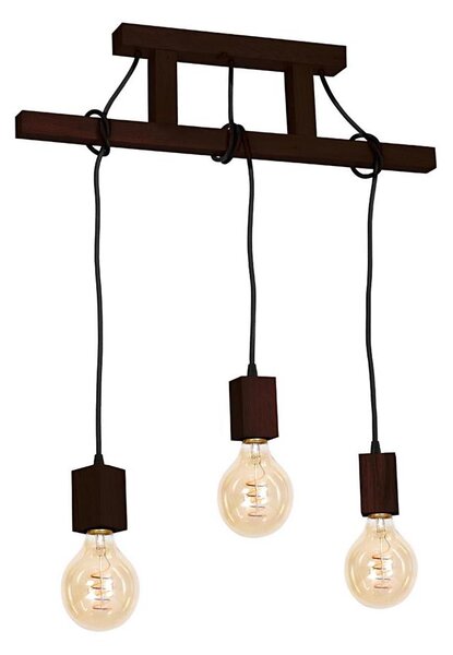 Lustr na tyči JACK 3xE27/40W/230V hnědé dřevo