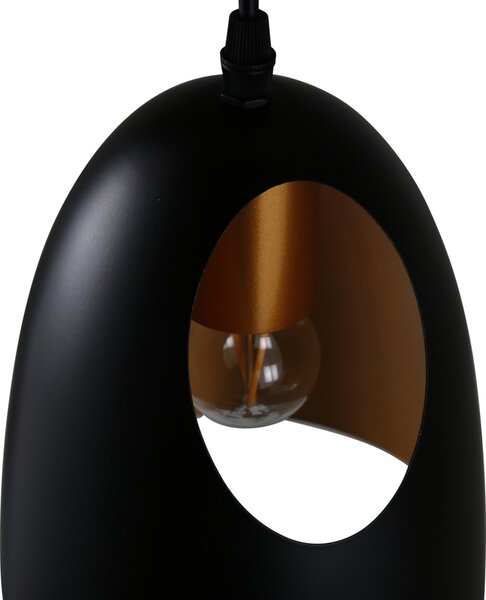 Černá designová závěsná lampa ELDA
