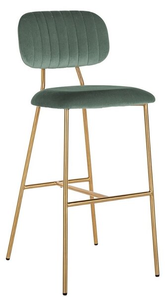 Zelená sametová barová židle Richmond Xenia 79 cm
