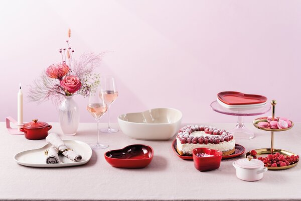 Zapékací a servírovací hrnec Mini Cocotte Heart 250 ml světle růžový