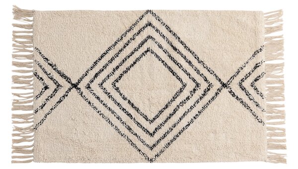 Krémový koberec se střapci LOVE 50 x 80 cm