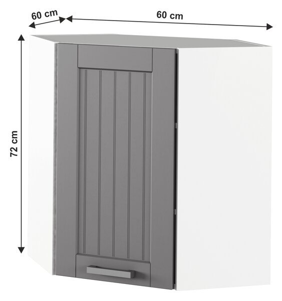 KONDELA Horní skříňka, tmavě šedá/bílá, JULIA TYP 10