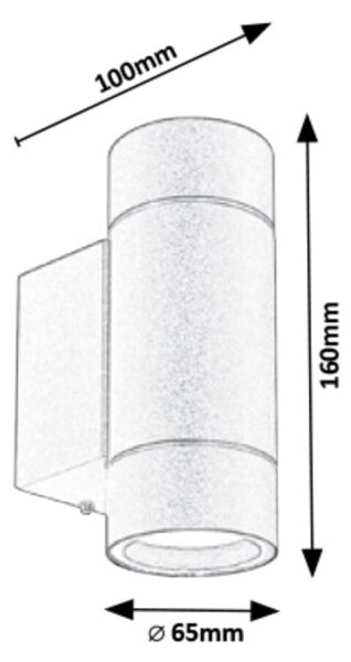 Rabalux 8119 - Venkovní nástěnné svítidlo PHOENIX 2xGU10/10W/230V IP54 šedá