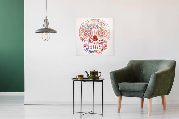 MALBA NA PLÁTNĚ, lebka, 90/90 cm Kayoom - Online Only dekorace, Online Only