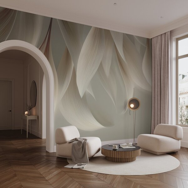 Fototapety Visící listy se stylizovaným obrysem, Fototapety příroda, Fototapety listy, w04706 : uwalls.cz