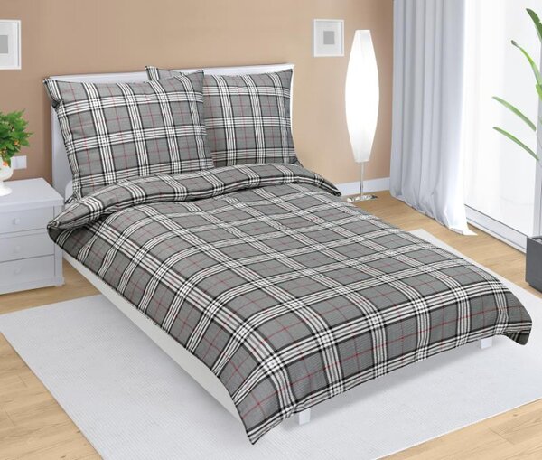 Bellatex Povlečení krepové šedé káro 140x200, 70x90 cm rozměr 140x200, 70x90 cm