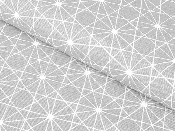 Dekorační látka Leona LN-017 Geometrický vzor – světle šedá - šířka 140 cm