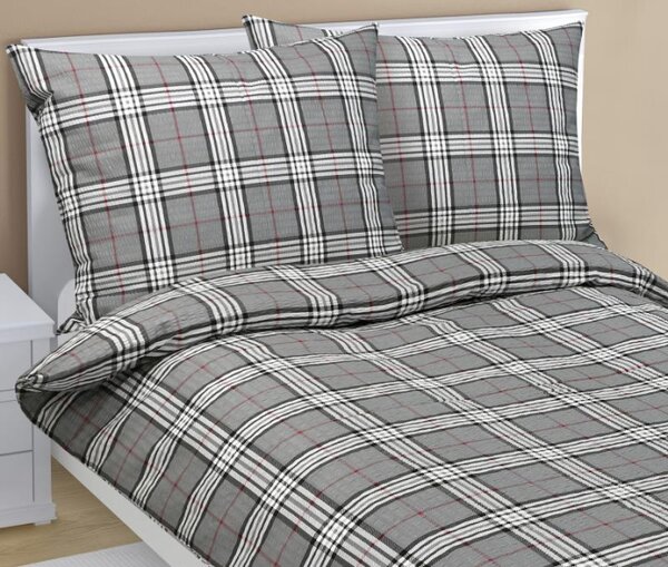 Bellatex Povlečení krepové šedé káro 140x200, 70x90 cm rozměr 140x200, 70x90 cm