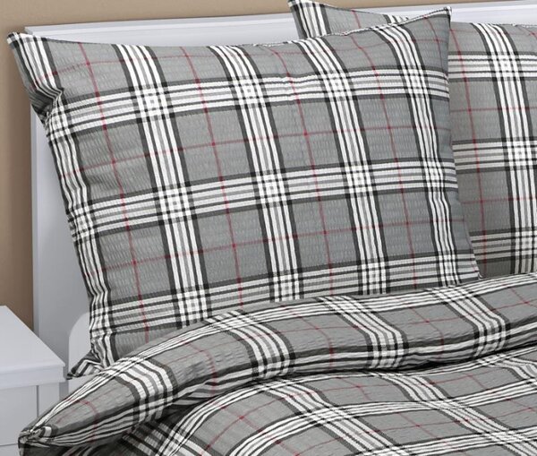 Bellatex Povlečení krepové šedé káro 140x200, 70x90 cm rozměr 140x200, 70x90 cm