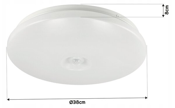 BERGE Stropní panel LED 24W CLIO, kulatý, s pohybovým a soumrakovým senzorem