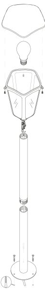 Eglo 98123 - Venkovní lampa MONREALE 1xE27/60W/230V IP44