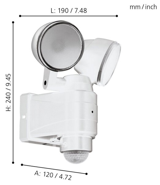 Eglo 98194 - LED Venkovní svítidlo se senzorem CASABAS 2xLED/4W/4xLR14 IP44