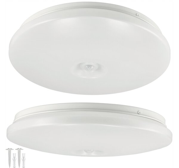 BERGE Stropní panel LED 24W CLIO, kulatý, s pohybovým a soumrakovým senzorem