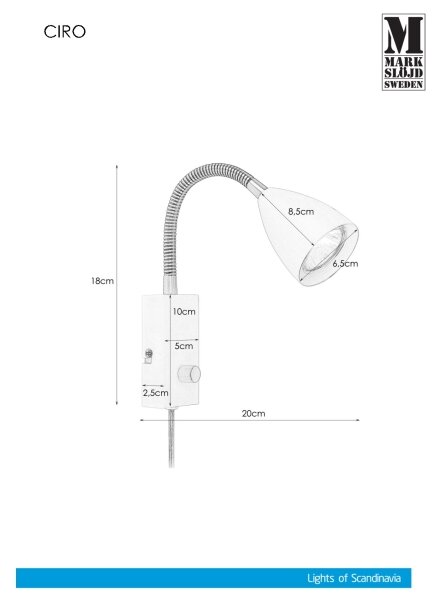 Markslöjd 106588 - Stmívatelné nástěnné svítidlo CIRO 1xGU10/7W/230V bílá