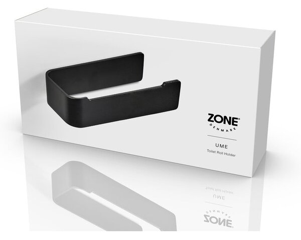 Černý nástěnný kovový držák na toaletní papír Ume – Zone