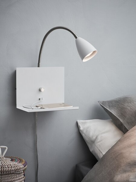 Markslöjd 107140 - Stmívatelné nástěnné svítidlo s USB LOGI 1xGU10/7W/230V