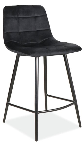 Barová židle - MILA H-2 Velvet, kovové nohy, různé barvy na výběr Čalounění: černá (Bluvel 19)