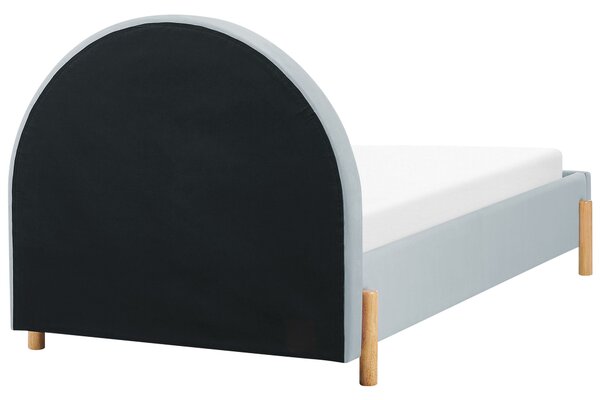 Dětská postel Umělý samet ANET 90 x 200 cm Světle modrá