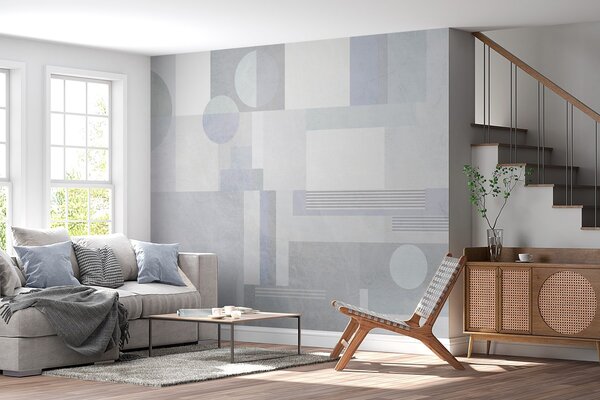 Fototapety abstraktní geometrie v šedo-modrých tónech, Fototapety geometrie, w04635v2 : uwalls.cz