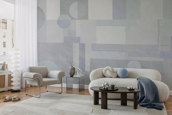 Fototapety abstraktní geometrie v šedo-modrých tónech, Fototapety geometrie, w04635v2 : uwalls.cz