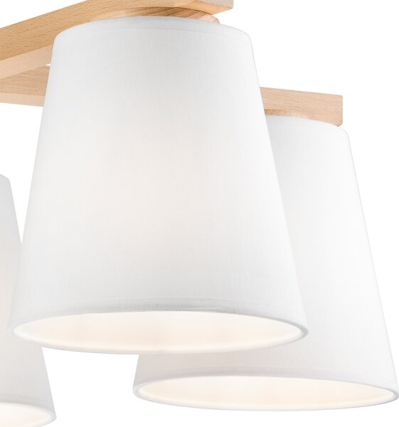 Přisazený lustr ELLIE 5xE27/60W/230V bílá/buk